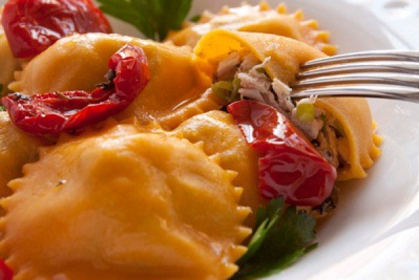 Тыквенные равиоли с начинкой из курицы